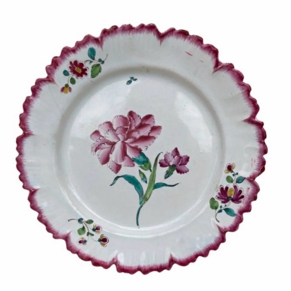 Other - Antique Floral Pink and Green Decorative Plate.